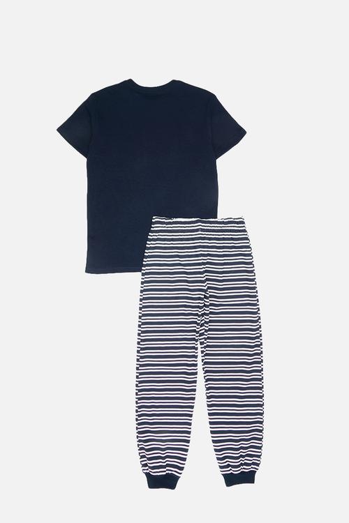 Pj set - dark navy/dark navy stripe