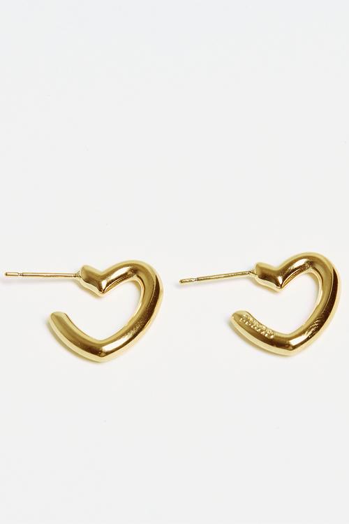 Iconique Heart Shape Hoops - Gold