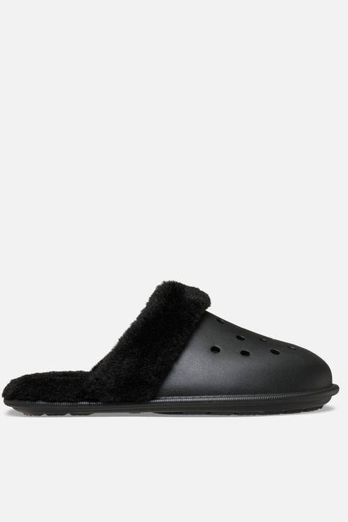 Classic fuzz scuff slipper - black