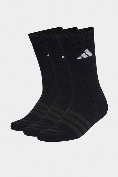 Cushioned Crew Socks 3pk  - Black/black/white