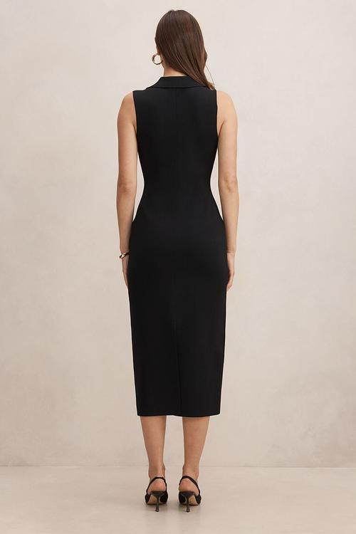 Marlowe sculpted midi dress in black