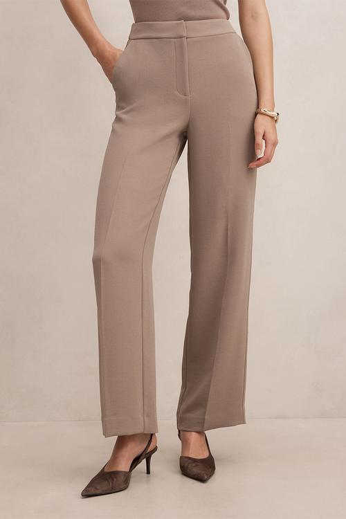 Dani straight leg pants in brown taupe suit