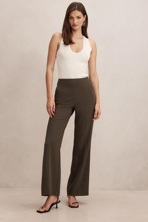 Marissa wide leg pants  in olive suit