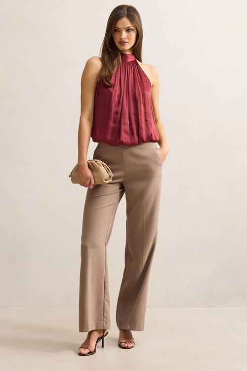 Jasmine bubble hem halter top in rosewood