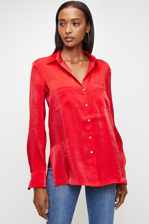 Ladies kimora regular shirt  - red