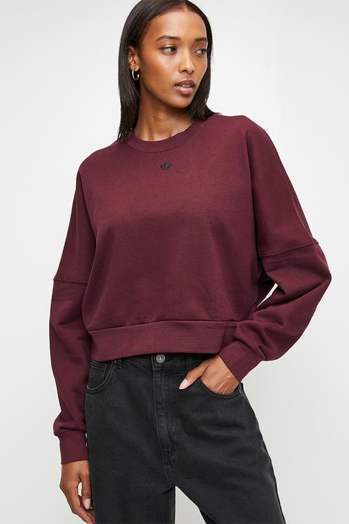 Ess Crew Fl W S26 - Maroon