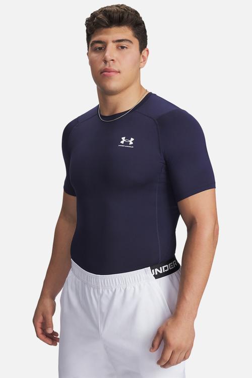 UA HG Armour Comp SS - Midnight Navy /  / White