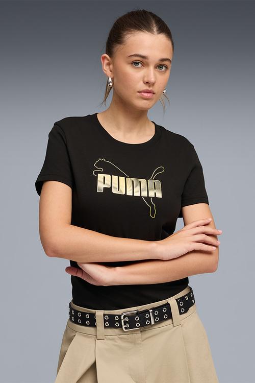 Ess Logo Lab Metallic Tee Wck-P - Puma Black-Puma Silver