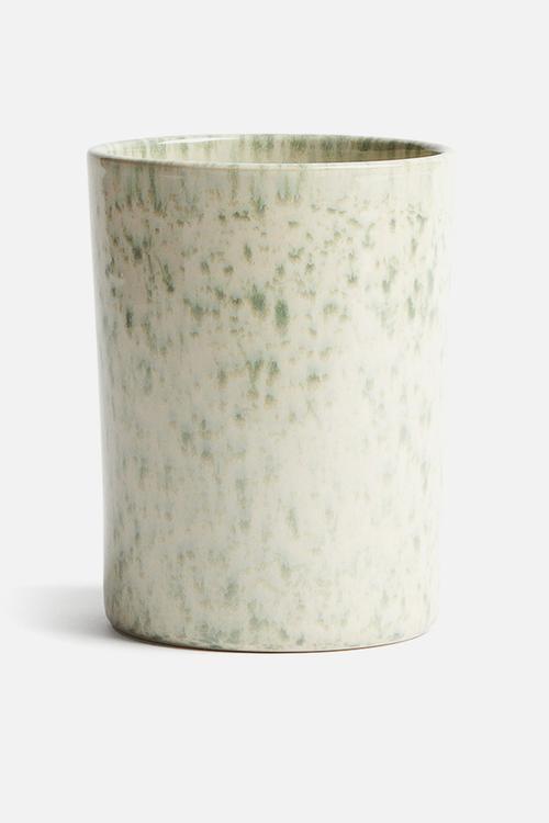 Stoneware utensil holder - green