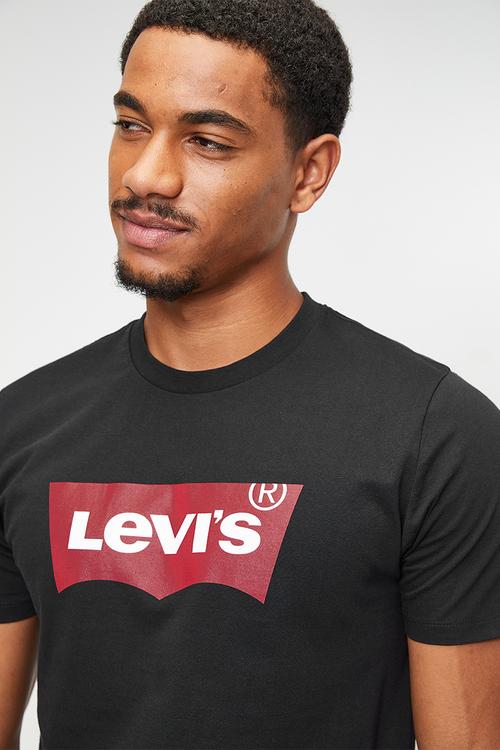 Graphic set-in neck za - black