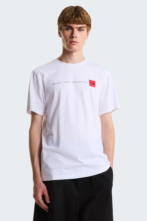 M Never Stop Exploring Regular Short Sleeve Tee-Graphic - Tnf White