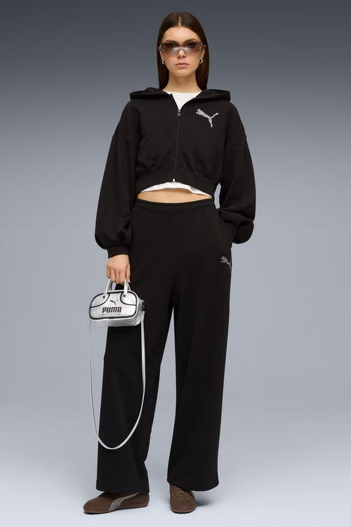 Essentials Graphic Bedazzled Fz Hoodie T - Puma Black