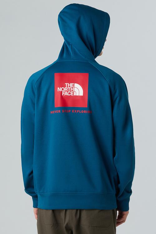 Raglan Box NSE Hoodie - Mineral Ink-Tnf Red