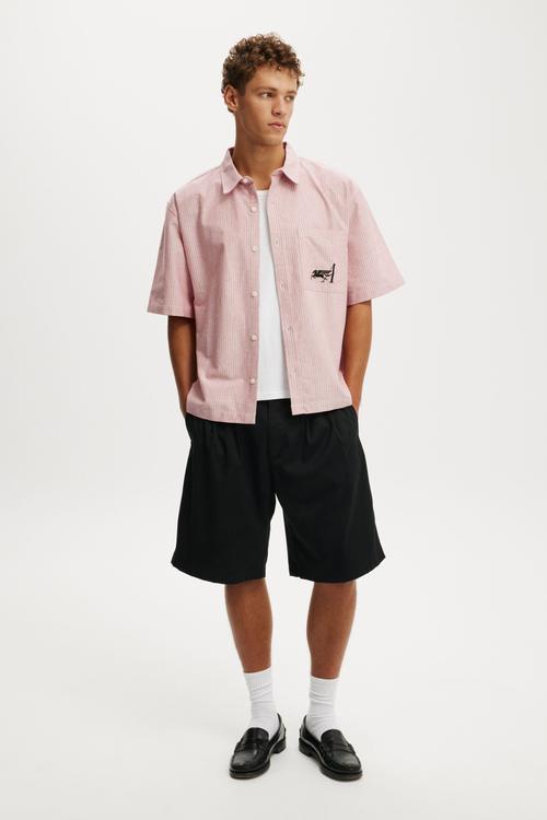 Lucky Short Sleeve Shirt - Red Stripe Emb