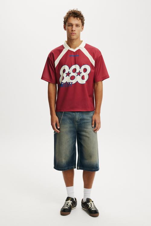 Cropped Sports Jersey - Garnet Red / 888
