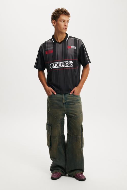 Cropped Sports Jersey - Washed Black/Lucky