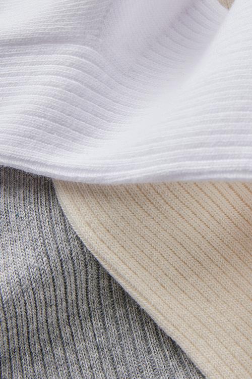 3 Pack Easy Socks - White/Bone/Grey Marle