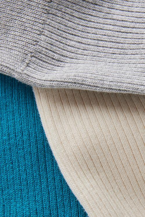 3 Pack Easy Socks - Bone/Grey Marle/Deep Teal
