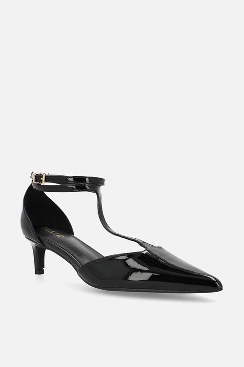 Tosha stiletto ankle strap heel - black patent