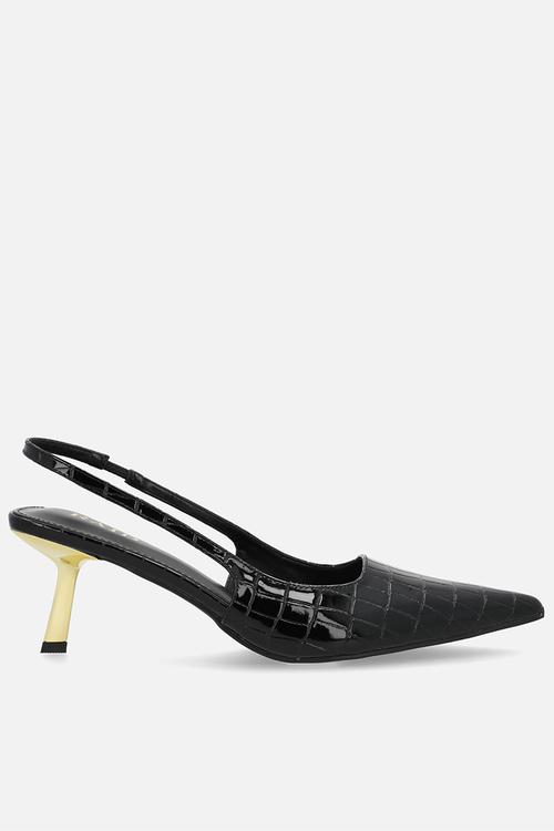 Laura stiletto slingback heel - black