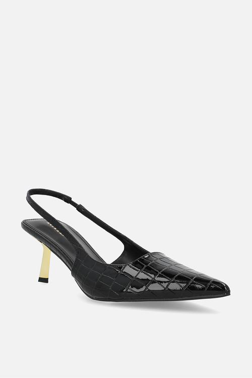 Laura stiletto slingback heel - black