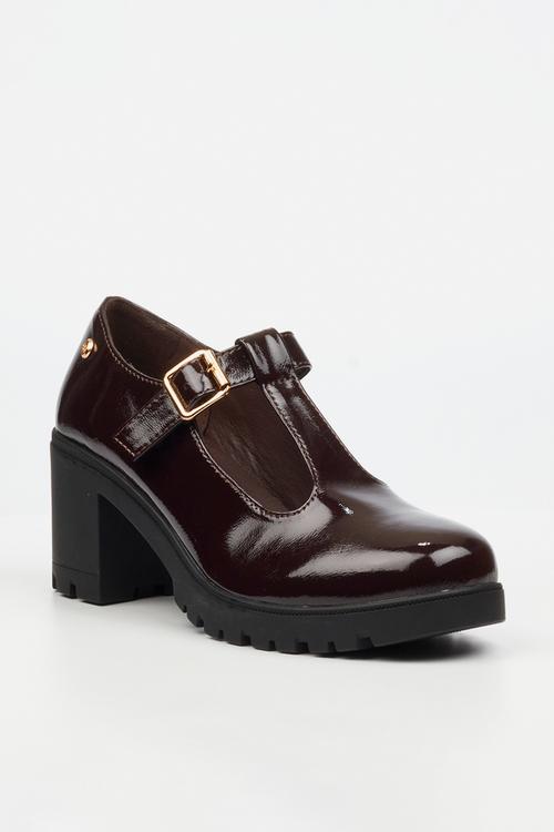 Crave 7 mary jane chunky block heel - chocolate