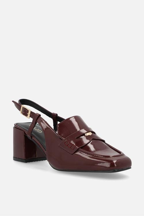 Nisha block slingback heel - burgundy patent
