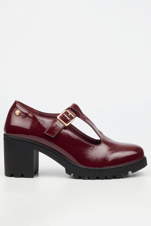 Crave 7 mary jane chunky block heel - wine