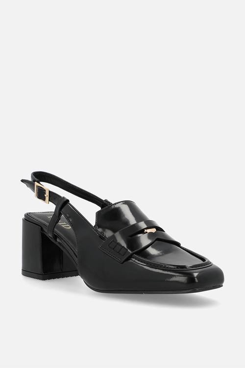 Nisha block slingback heel - black patent
