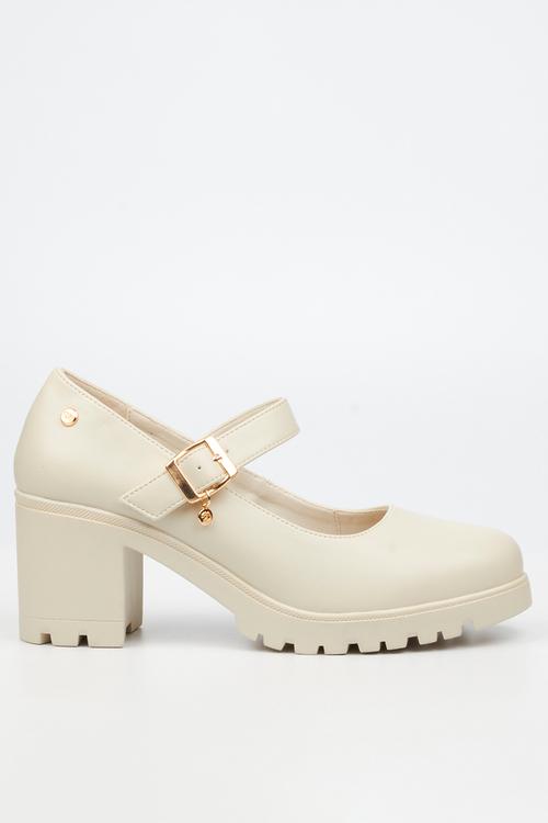 Crave 8 mary jane chunky block heel - bone