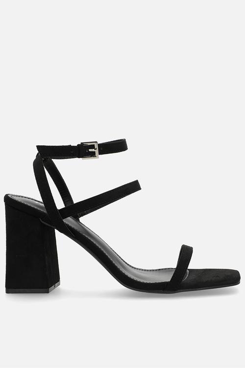 Jeeya block ankle strap heel - black 