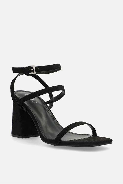 Jeeya block ankle strap heel - black 