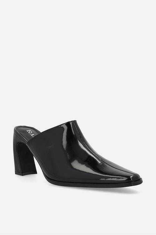 Hania block mule heel - black box pu