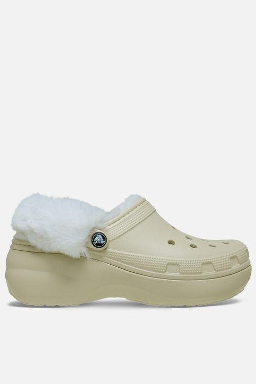 Classic Platform fuzz lined clog - brown
