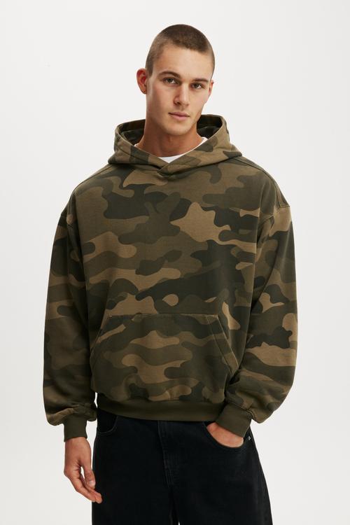 Box Fit Hoodie - Camo Green Wash