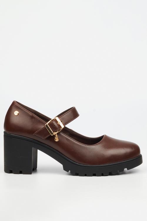 Crave 8 mary jane chunky block heel - chocolate