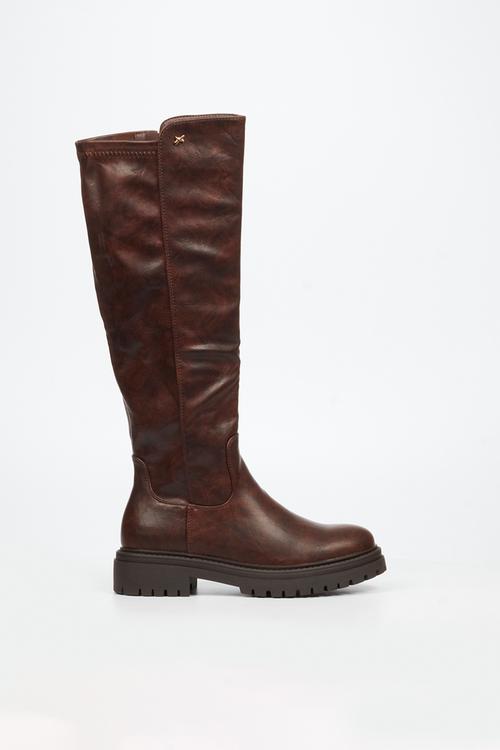 Globe 1 chunky stretch long boot - chocolate