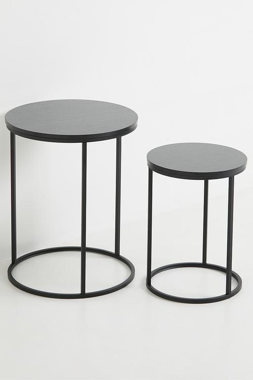 Loop storage nesting table set of 2 - black