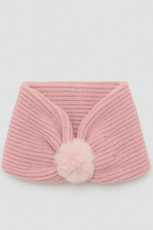Scarf pomponps -Lt-Pastel Pink