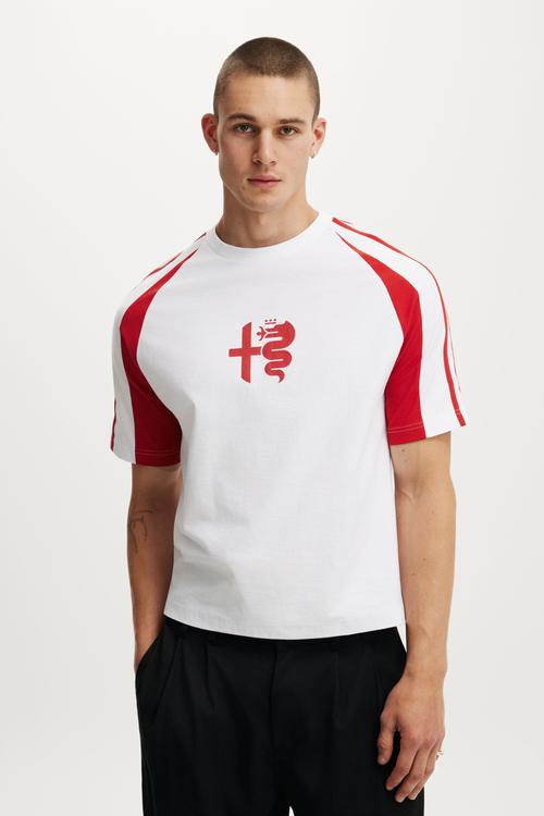 Cropped Fit Alfa Romeo T-Shirt - Lcn Alf White / Una Vittoria