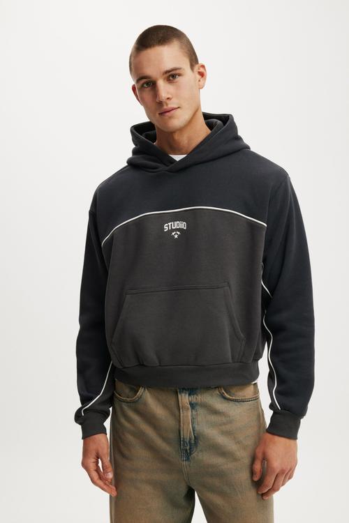 Cropped Zip Up Graphic Hoodie - Bone/ Valiente