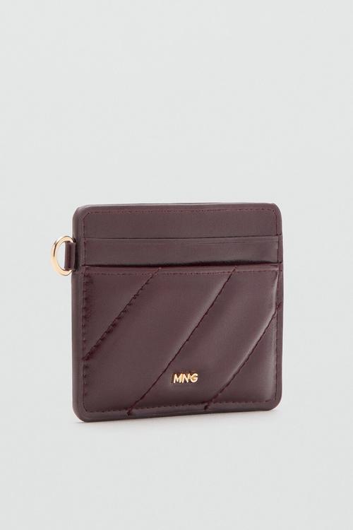 Diagonal card holder - dark red