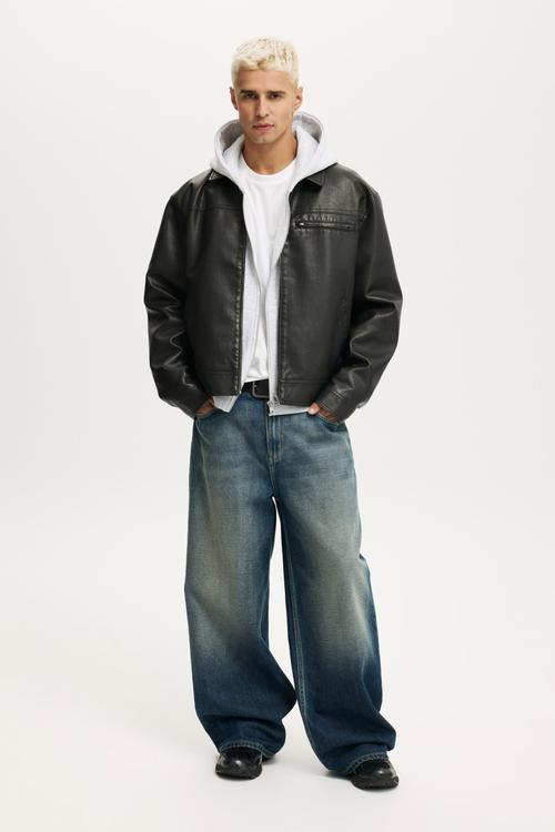 Cropped Zip Up Hoodie - Grey Marle