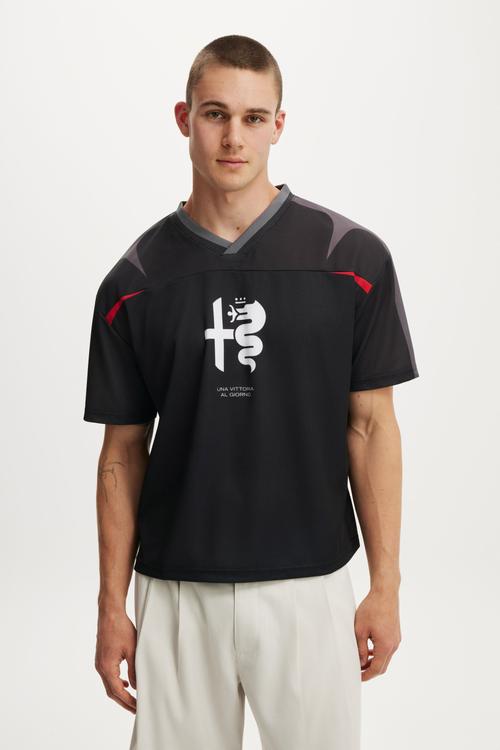 Alfa Romeo Football Jersey - Lcn Alf Black / Alfa Romeo - Crest Panel