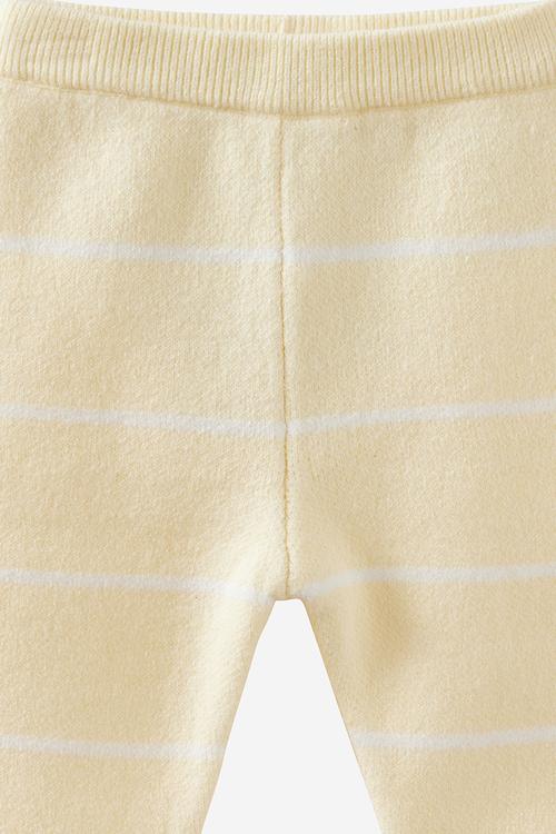 Organic Rib Knit Legging - Lemon Squash/Stripe