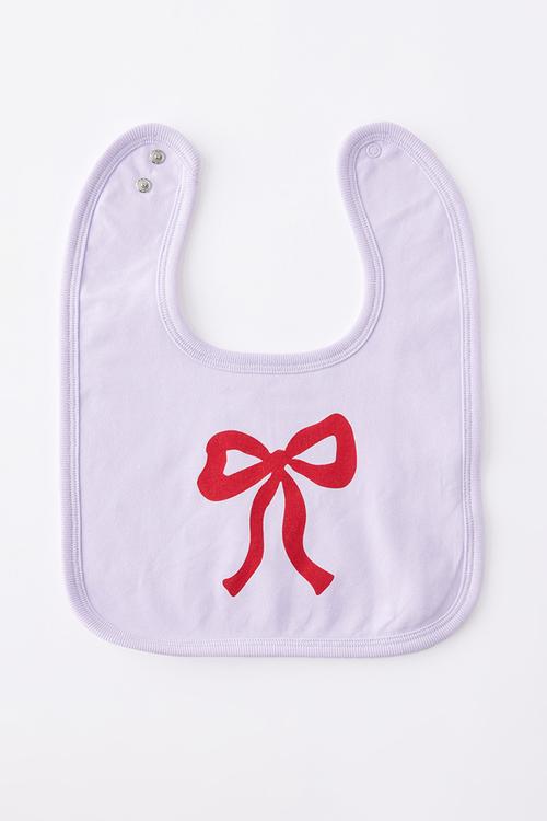 The Baby Bib - Vintage Lilac/Bow Grid