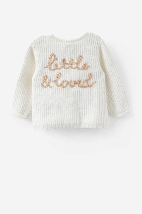 Organic Knit Cardigan - Milk/Little & Loved