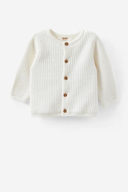 Organic Knit Cardigan - Milk/Little & Loved