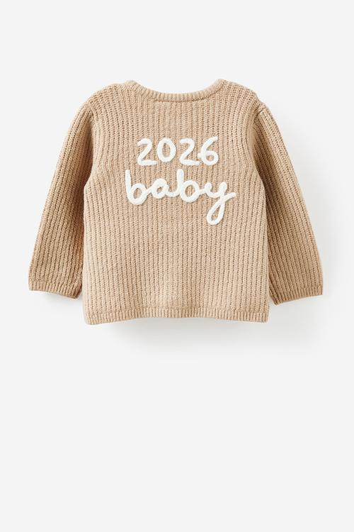 Organic Knit Cardigan - Latte Cream/2026 Baby