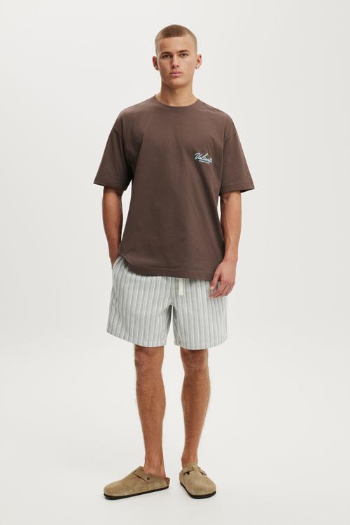 Box Fit Text T-shirt - Washed Chocolate/Valiente Club